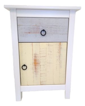 Mesa De Luz Dormitorio Madera Vintage Armado Gratis. Artico