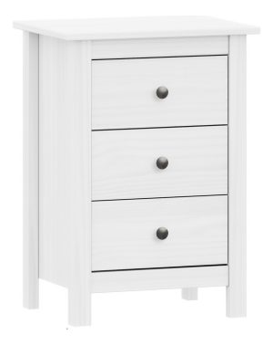 Mesa De Luz Berna, Madera Maciza, Armado Gratis - Ártico