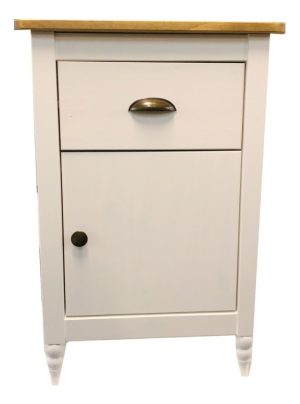 Mesa De Luz 1 Puerta, 1 Cajón, Madera, Armado Gratis- Ártico