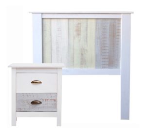 Respaldo+ Mesa De Luz Romantica, Armado Gratis - Ártico