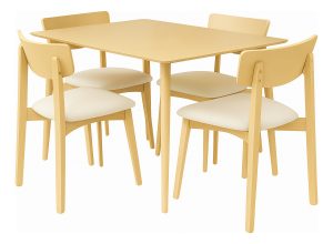 Juego De Comedor Rectangular, Madera Maciza - Ártico